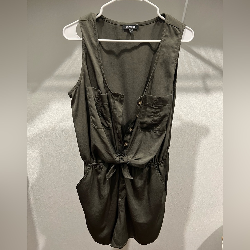 Express olive green romper NWOT